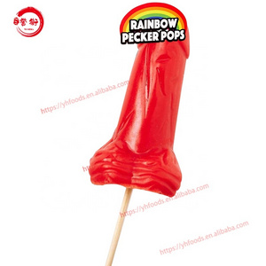 70g Penis pecker cock Rainbow Hard Lollipop Candy