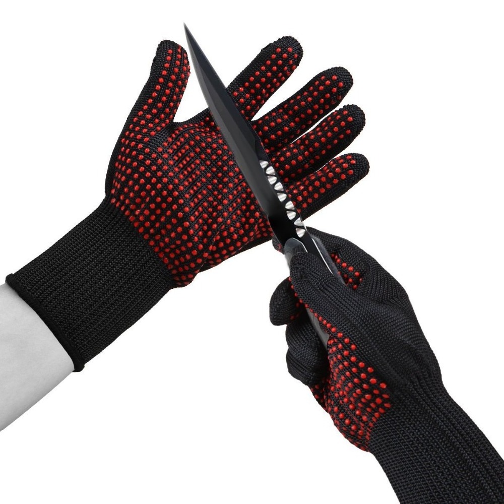 Customized Aramid Barbecue Cotton Silicone Oven Mitts Gloves Extreme Heat Resistant Glove Grill Bbq Glove For Cooking Baking