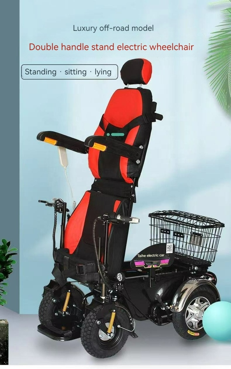 Handicapped Stair Climbing Electric Standing Wheelchair With Joystick Controller