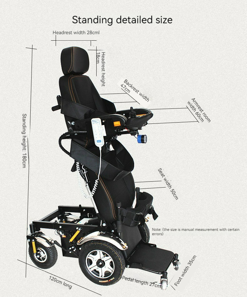 Recline wheelchair standing wheelchair folding standing up electric wheelchair for disabled