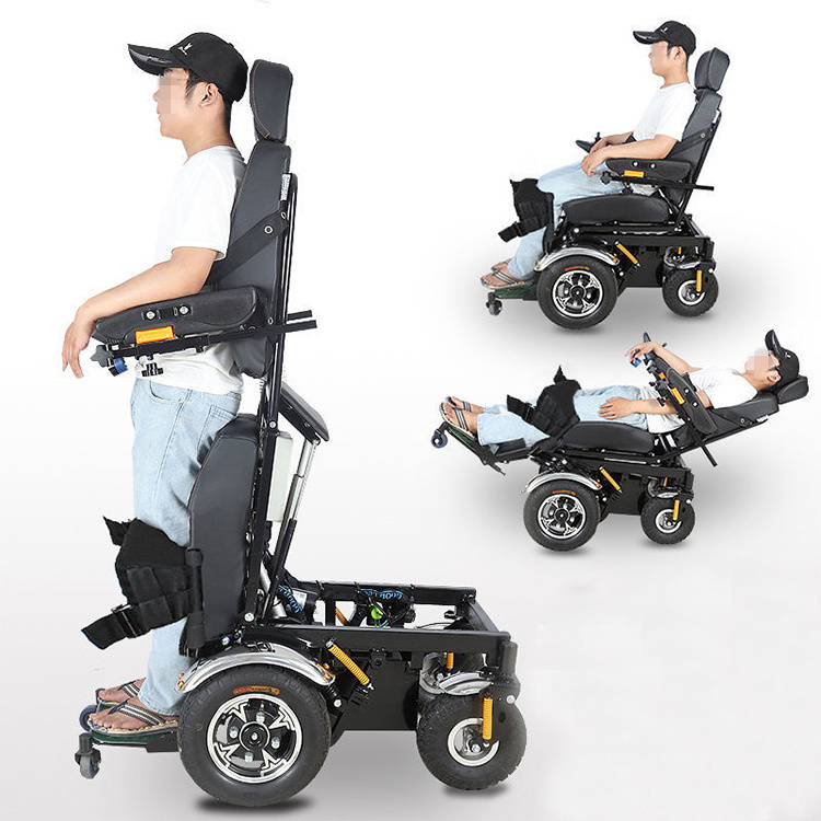 Recline wheelchair standing wheelchair folding standing up electric wheelchair for disabled