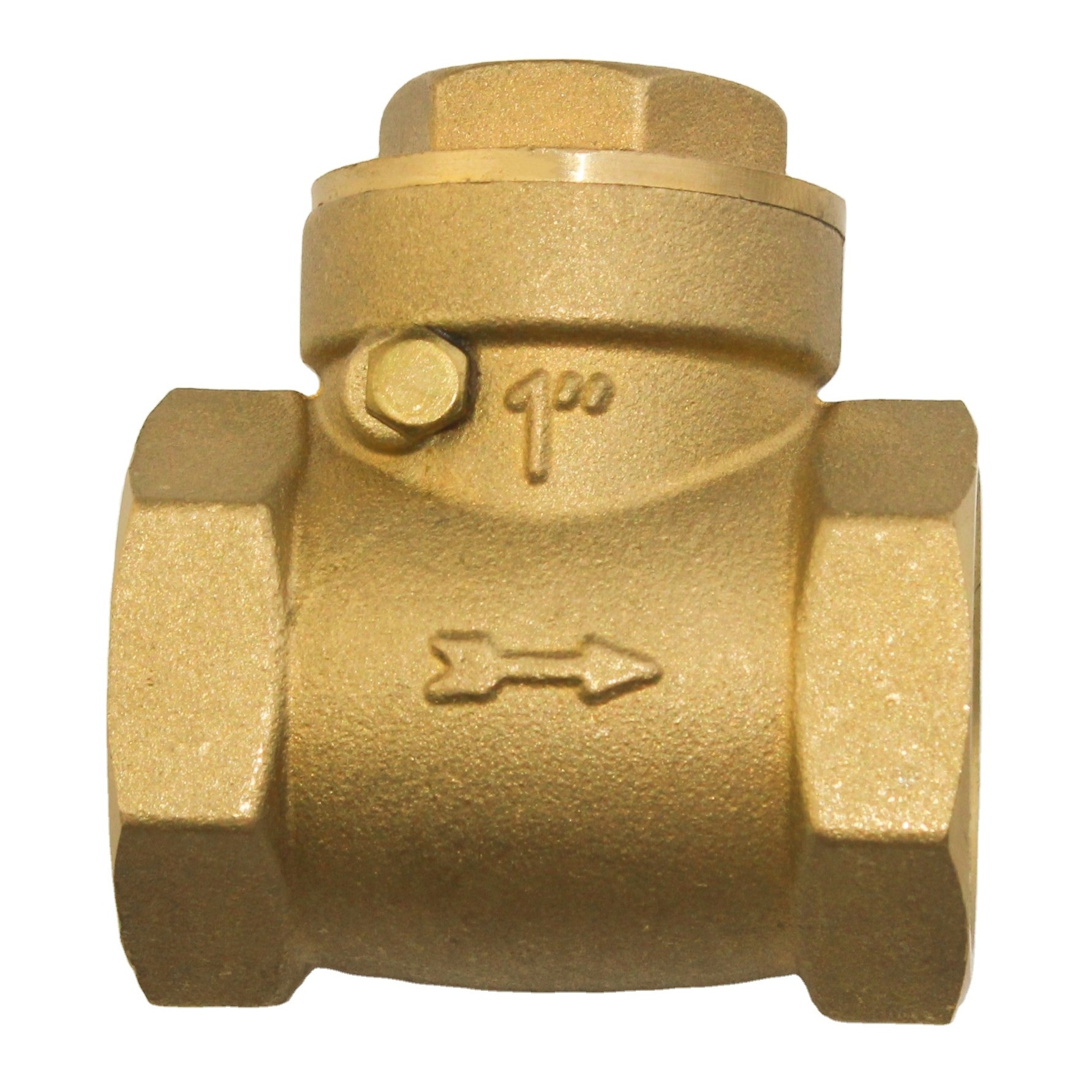 High-end market Dn25 200WOG 1 inch manufacture threaded brass swing check valve with pattern valvula check