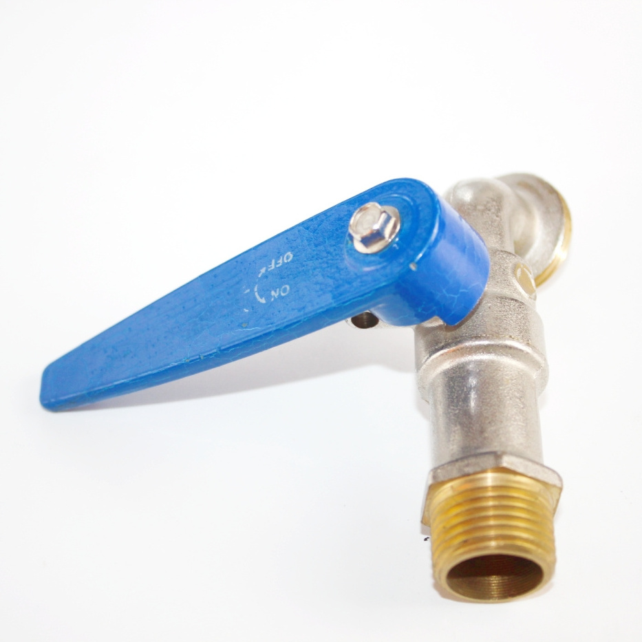 Lockable Brass 1/2 Bibcock Taps Garden Faucet Blue Long Handle Hose Bib