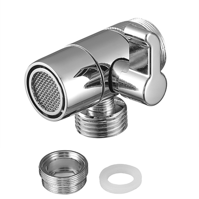 GEE-N All Metal Brass Sink Faucet Diverter Valve Tap Connector With Shower Bidet Sprayer For Bathroom Kitchen Garden Hose