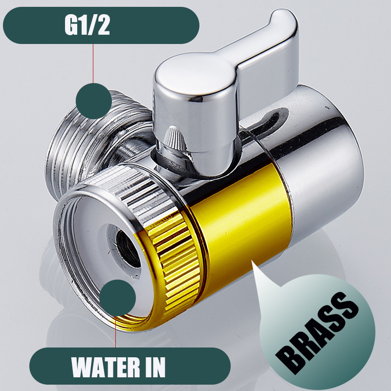 GEE-N All Metal Brass Sink Faucet Diverter Valve Tap Connector With Shower Bidet Sprayer For Bathroom Kitchen Garden Hose