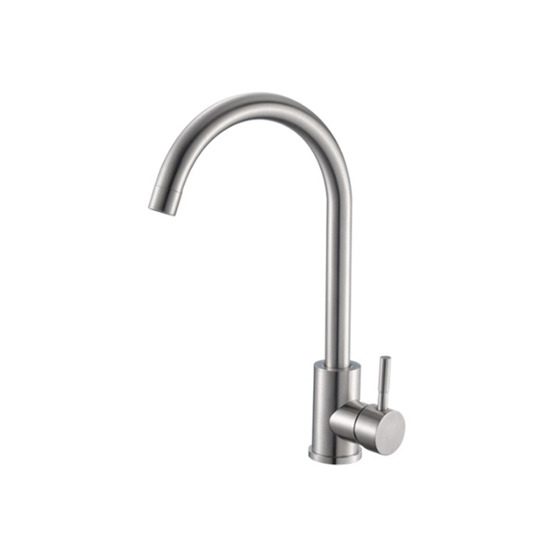 GEE-N Luxury Silver Brushed Kitchen Stainless Steel 304 Faucet 180 Degree Rotating Sink Faucet