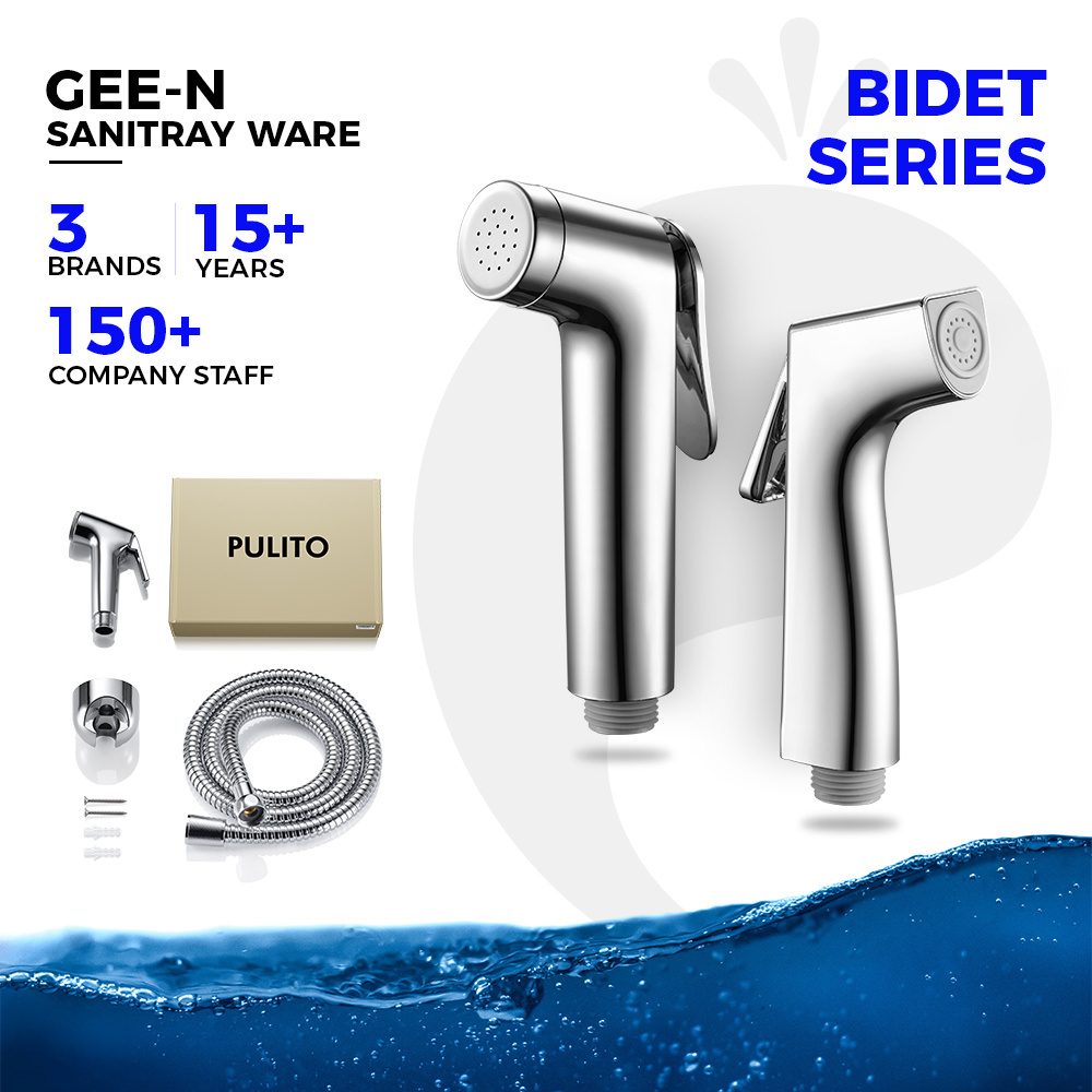 GEE-N Black Brass 1 in 2 out Angle Valve Cleaning Double Handle Shunt Faucet Diverter Toilet Bidet Sprayer Shattaf