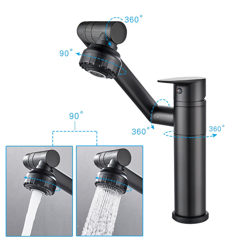 GEE-N 2023 1080 Swivel Robotic Arm Swivel Extension Faucet Hot and Cold 360 Degree Rotary Water Basin Faucet