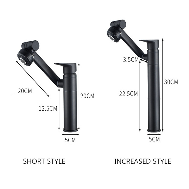 GEE-N 2023 1080 Swivel Robotic Arm Swivel Extension Faucet Hot and Cold 360 Degree Rotary Water Basin Faucet