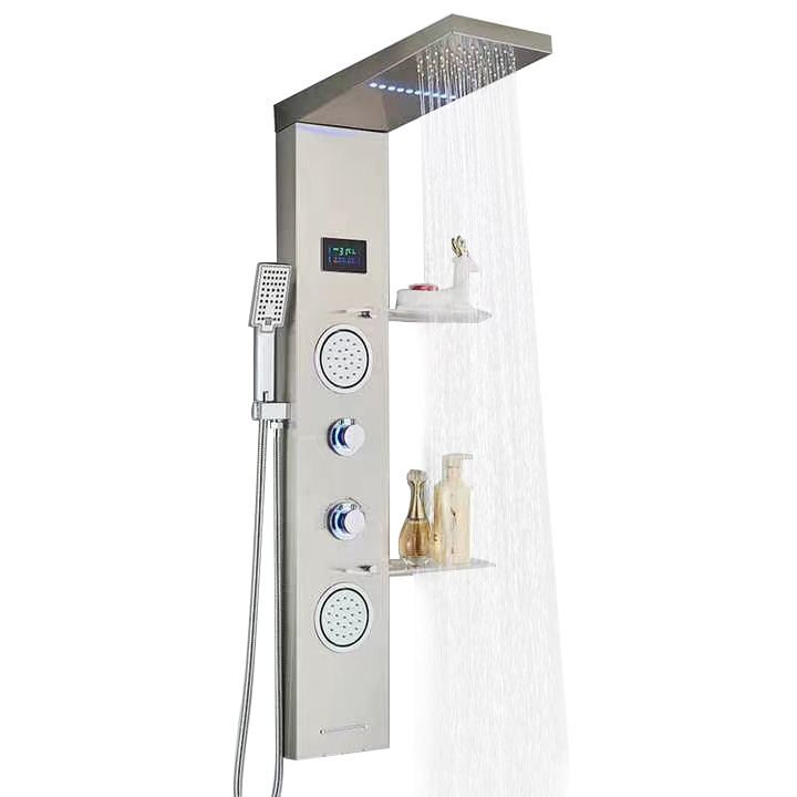 GEE-N Hot Sell Bathroom Wall Mounted Stainless Steel Waterfall Shower Column LED Shower Panels