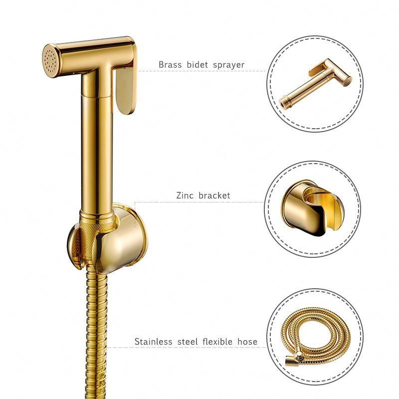 GEE-N Golden Luxury Flow Control Shattaf Manual Water Saving Bidet Spray Shattaf