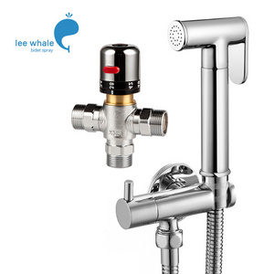 GEE-N European Durable Brass Thermostatic Shattaf Mixer with Brass Bidet Sprayer Set