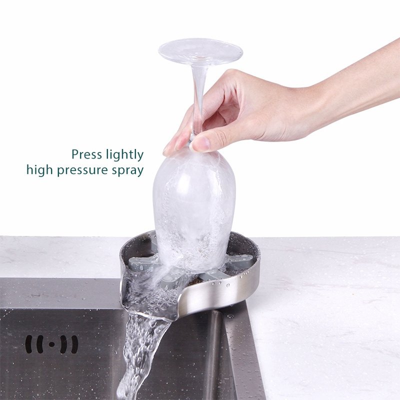 GEE-N Wine Bottle Washer Glass Rinser Stainless Steel Cup Washer Coffee Beer Faucet Glass Washer In Chrome