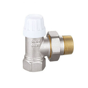 Thermostatic Water Heating Angle Type  Manual Brass Radiator Valve For Radiator Heating