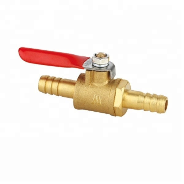 1/4 inch  Brass Lever Handle Double Hose Pipe Connectors Barb Ball Valves