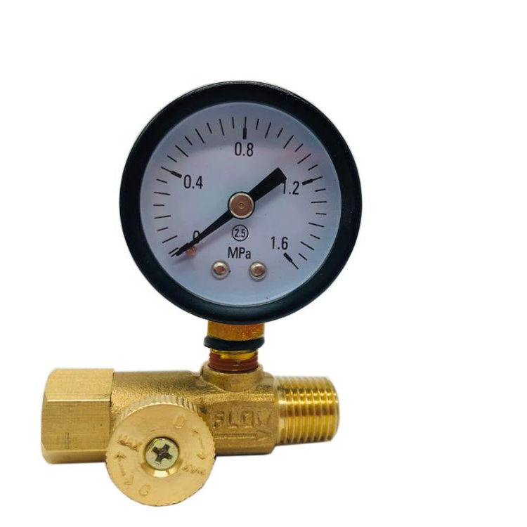 1/4 Inch NPT Brass Mini Gas Air pressure Valve  regulator compressed with  table