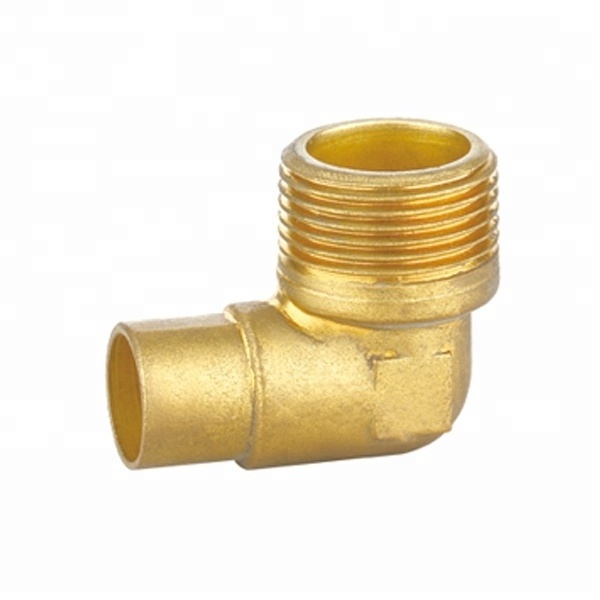 Brass elbow 90 degree connector compression pipe fitting