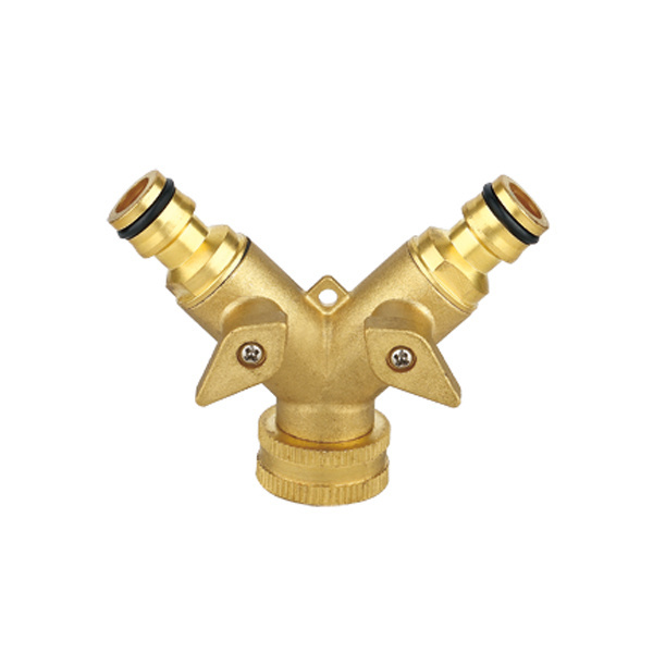 Garden Hose Splitter 2 Way Brass  Y Connector Hose Adapter