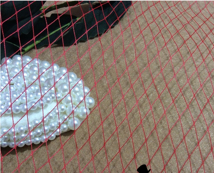 Big hole diamond grid tulle mesh net fabric for Bridal veil wedding dress headdress top hat net gauze