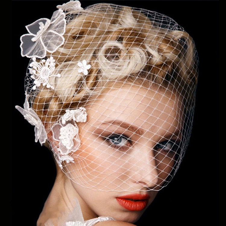 Big hole diamond grid tulle mesh net fabric for Bridal veil wedding dress headdress top hat net gauze