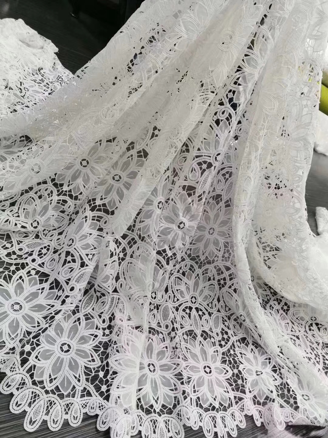 White Embroidery Lace Fabric African Swiss Voile Lace