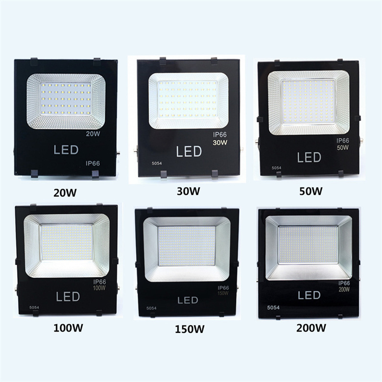 China manufactory thick material high lumen led flood light flashing light bulb 20W 150W ip65 led flood light outdoor 200w