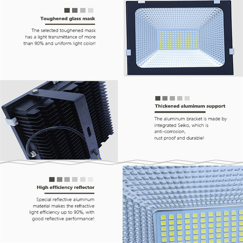 China manufactory thick material high lumen led flood light flashing light bulb 20W 150W ip65 led flood light outdoor 200w