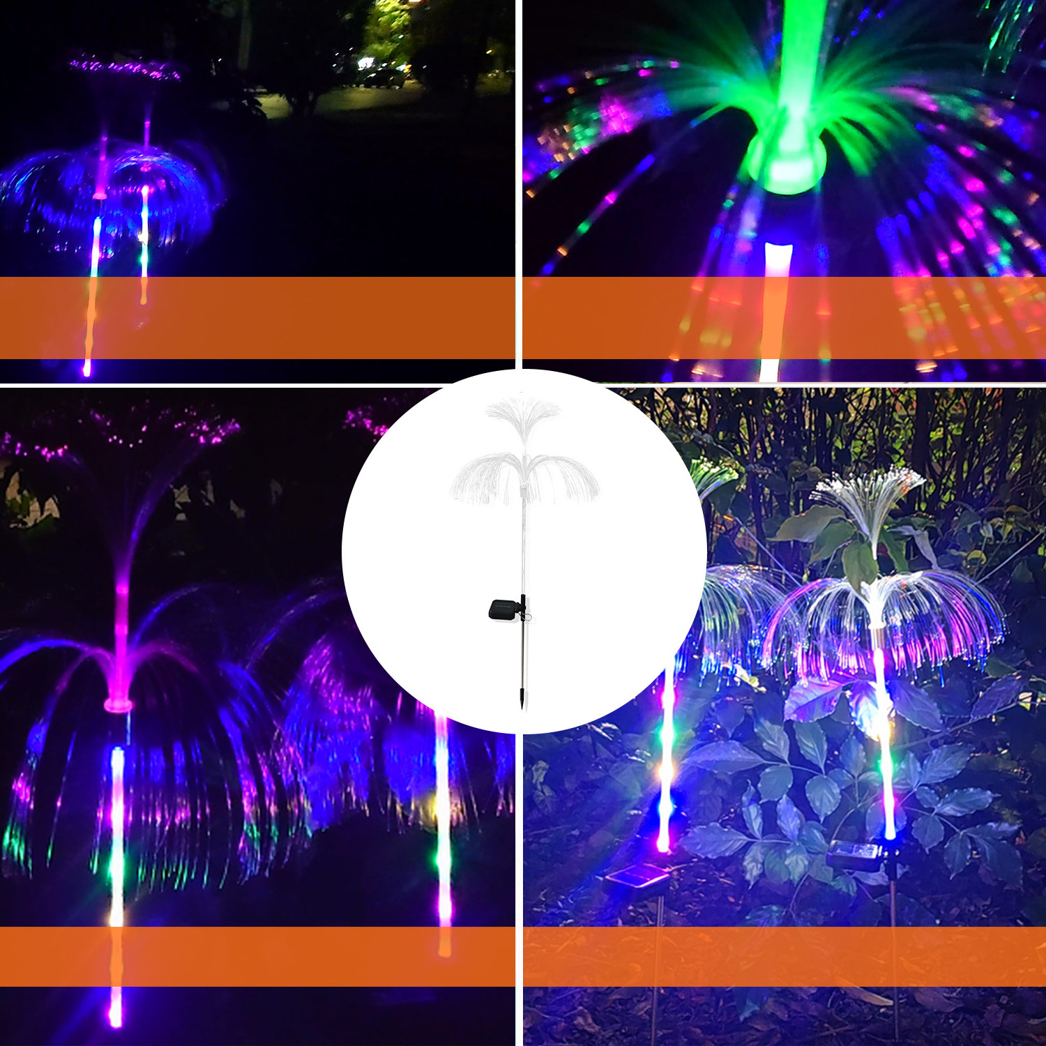 Diy Ip65 Waterproof 2024 NEW PRODUCT jellyfish led light for holiday decoration fiber optic lamps