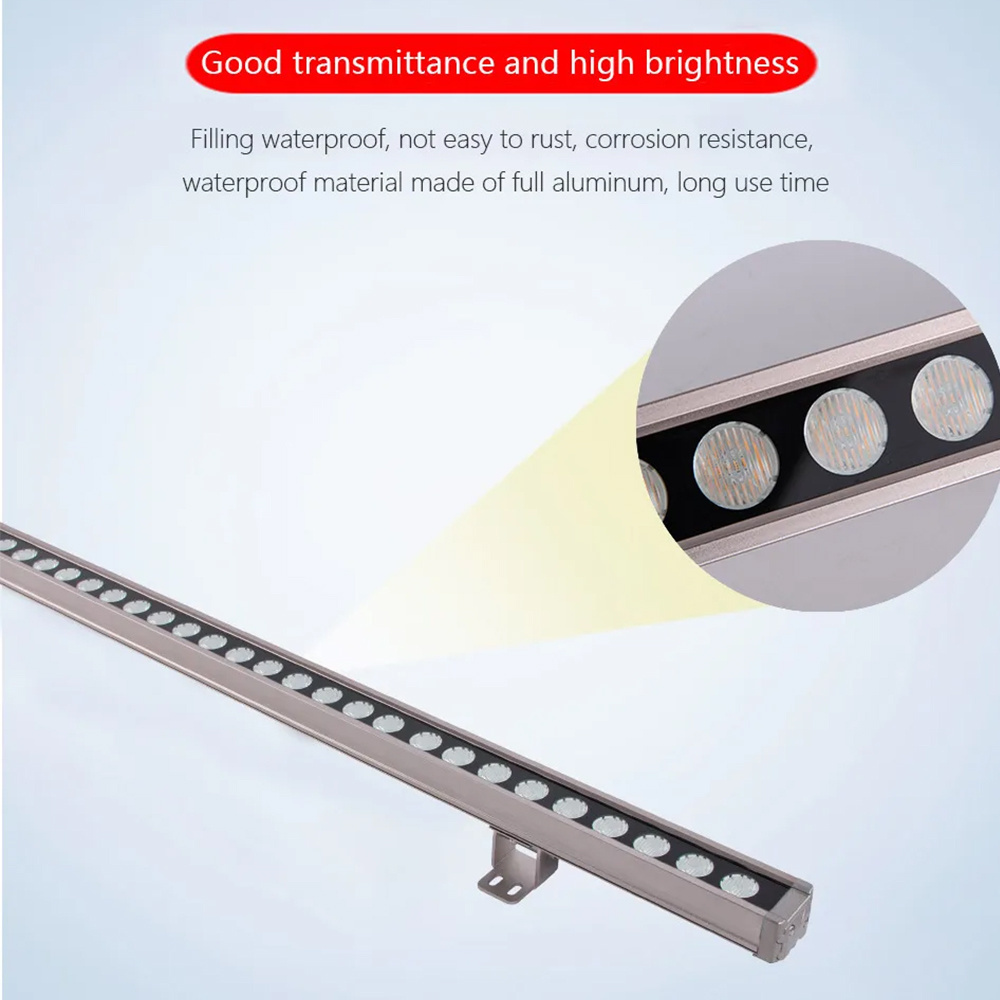 Straight LED Linear Wall Washer Light ip67 Waterproof 100w 150w Outdoor LED Strip RGB RGBW dmx Facade LED Wall Washers Light