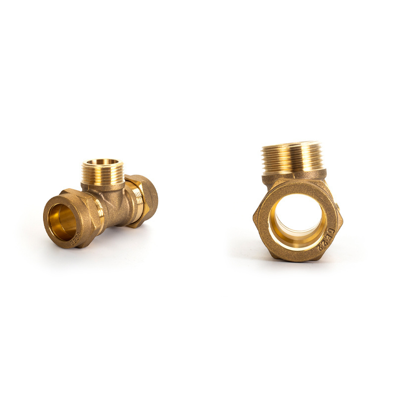 Hot Sale Brass Connector And Pipes Fitting Tube Tee Fittings Brass Malleable Metal Pipe Joint