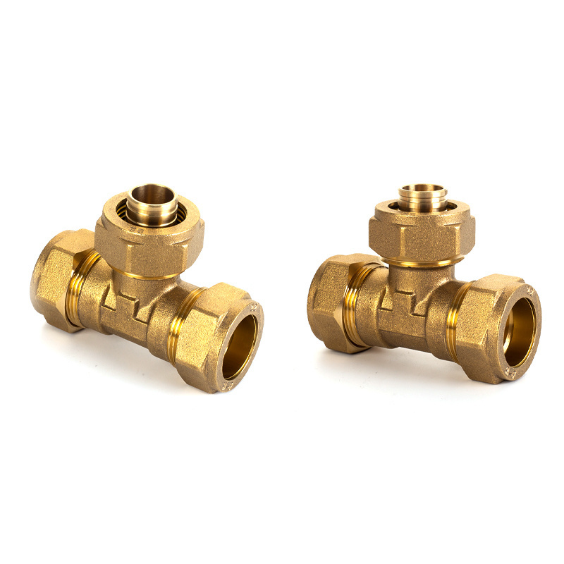 Hot Sale Brass Connector And Pipes Fitting Tube Tee Fittings Brass Malleable Metal Pipe Joint