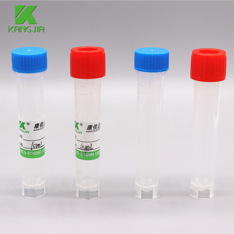 Laboratory transparent slef-standing 10ml sample tubes frozen tube with lids