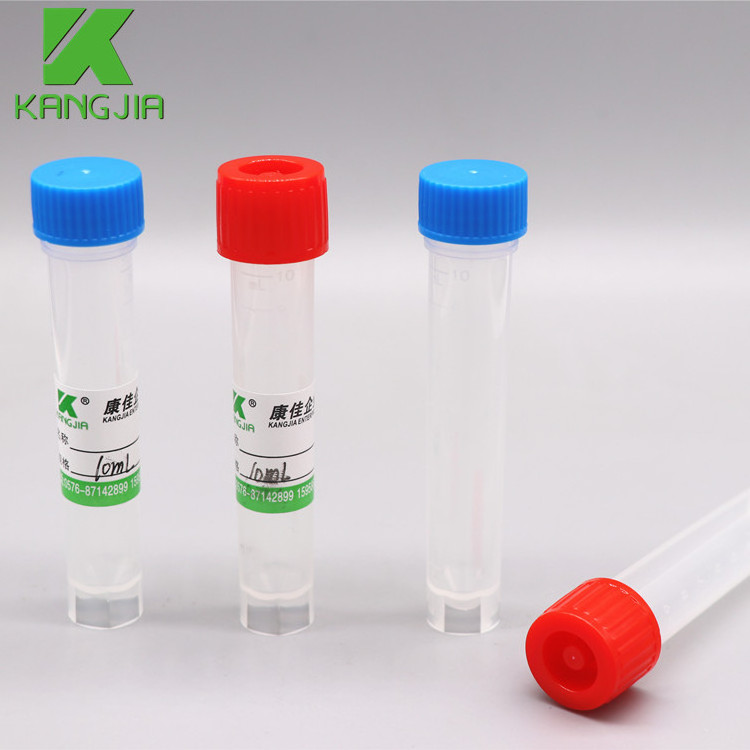 Laboratory transparent slef-standing 10ml sample tubes frozen tube with lids