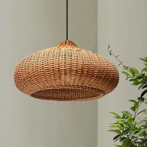 Hot Selling Creative Interior Designer Bamboo Lantern Modern Hanging Ball Light Rattan Decorative Shade Pendant Lamp