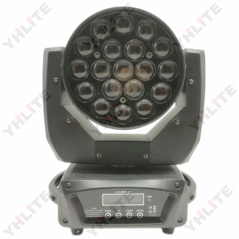 Guangzhou stage lighting 19x15w rgbw 4in1 zoom wash led moving head