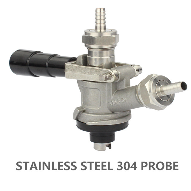 Type 304 stainless steel probe  beer keg coupler S/D type keg connector WIth Pressure relief valve