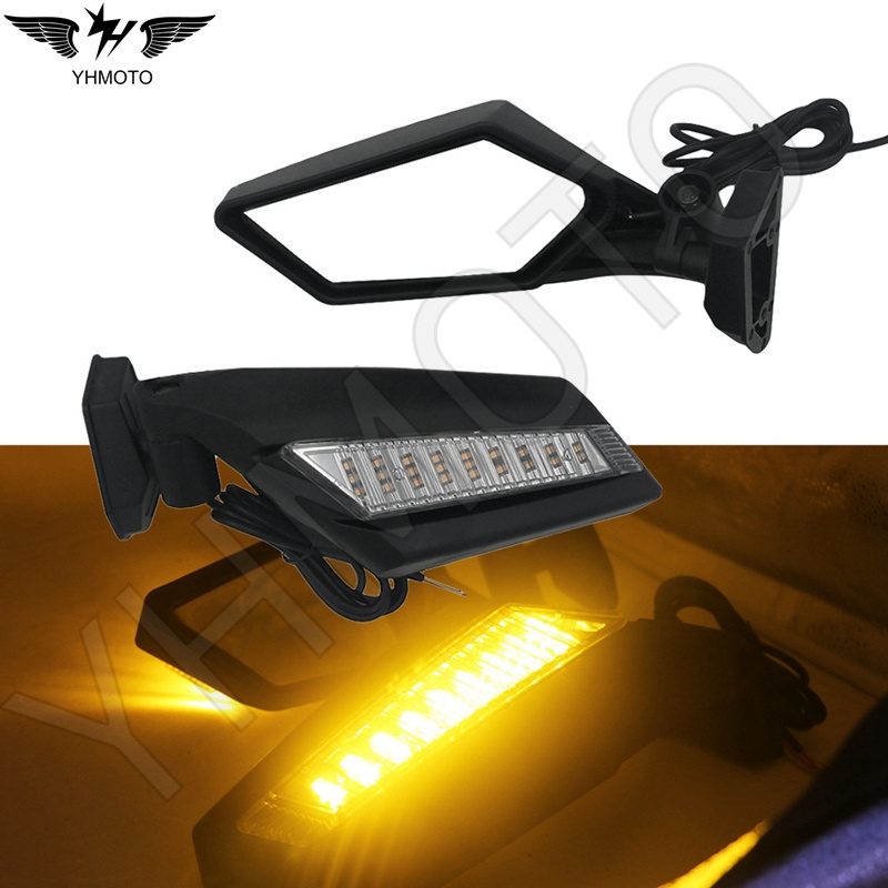 For Can-Am Can Am Maverick X3 MAX X MR DS Turbo R 1000 Bombardier ATV UTV Parts Rear View Side Mirror With LED Signal Light