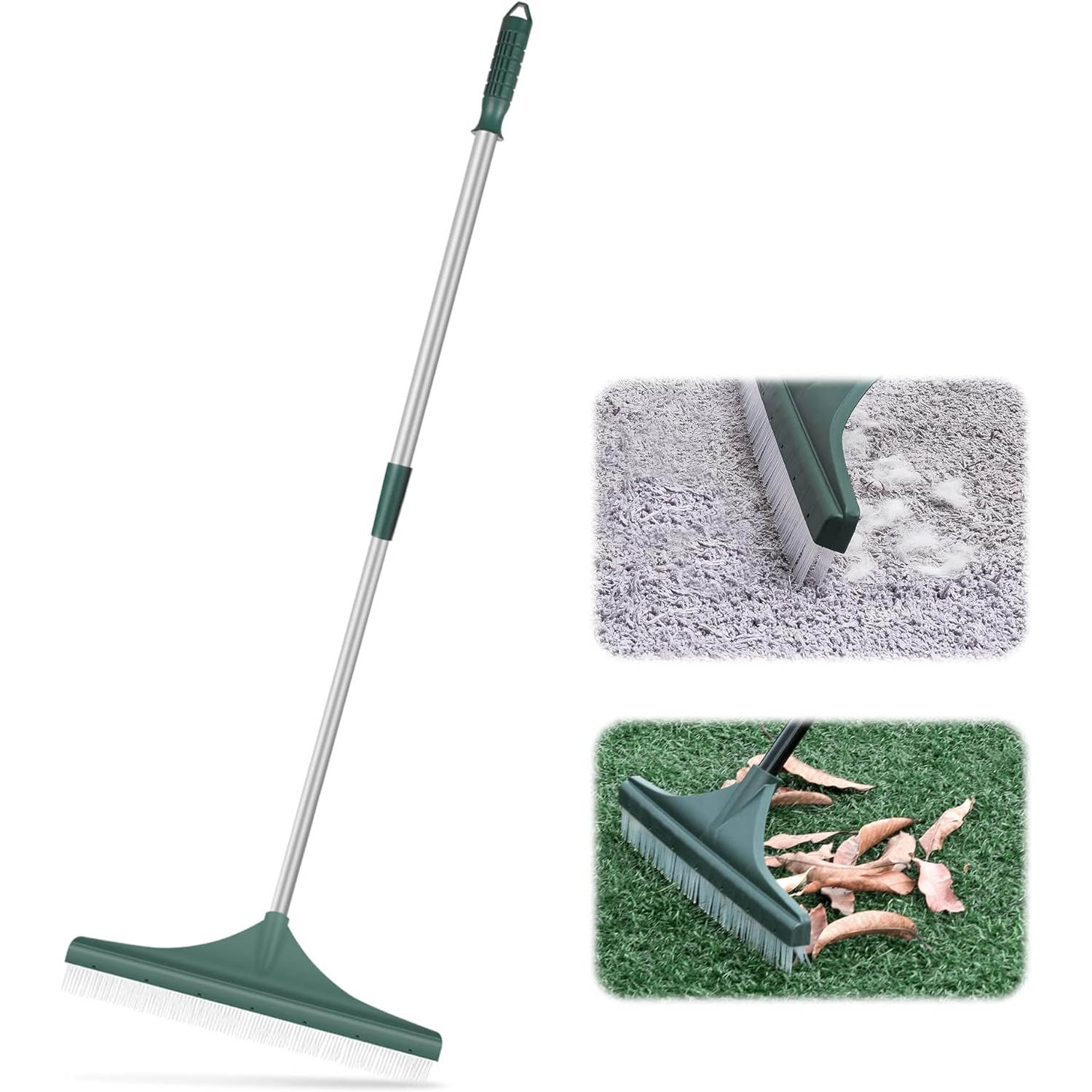 Artificial Grass Rake with Telescopic Handle garden Turf Rake Removing Leaves, Debris and Pet Hair