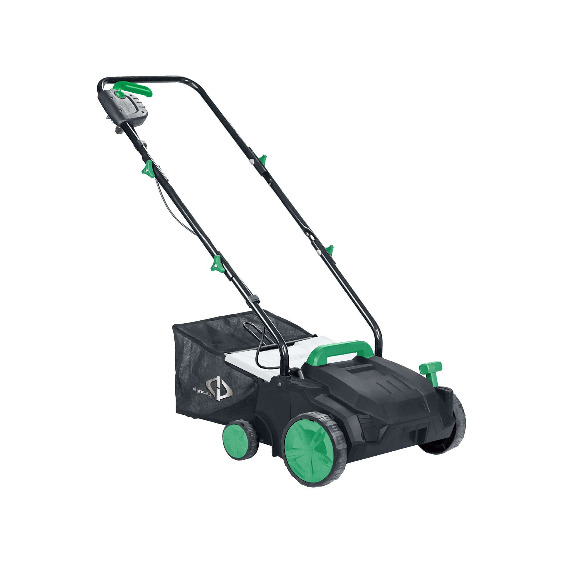 2-in-1 Lawn Dethatcher and Scarifier, 4 Level Depth Adjustable Weeder w/ Collection Bag &  Removable Blades