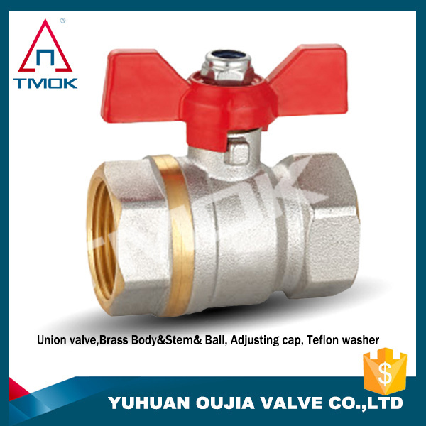 brass faucet and ball valve 1/2 inch brass iron handle iron ball with polishing and ppr nicekl-plated