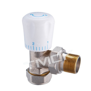 two way mixing valve plastic handle thermostatic radiator pipe thread connection brass temperature control valve in OUJIA