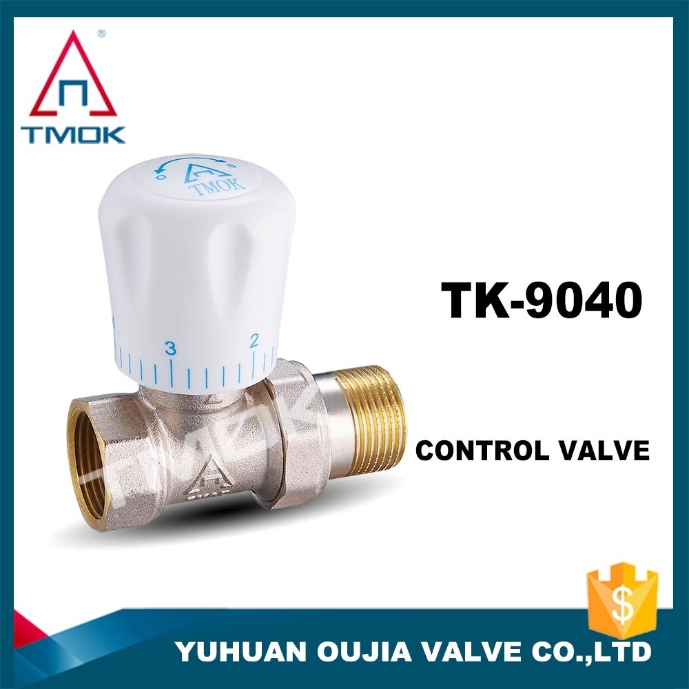 two way mixing valve plastic handle thermostatic radiator pipe thread connection brass temperature control valve in OUJIA