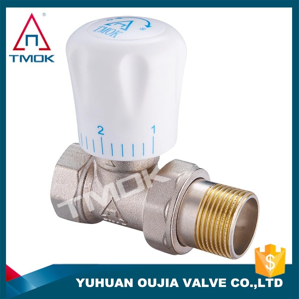 two way mixing valve plastic handle thermostatic radiator pipe thread connection brass temperature control valve in OUJIA