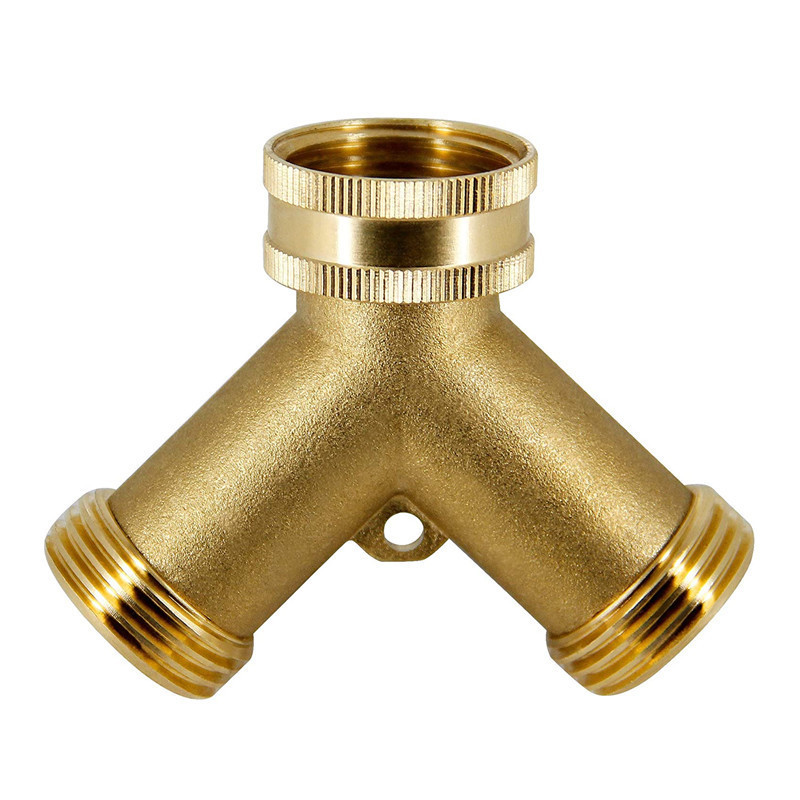 2021 Brass Garden Hose connector shut off screw type ball valve 2 way garden water hose faucet splitter