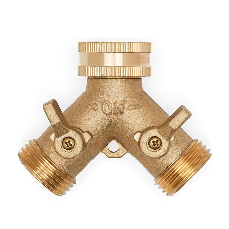 Brass two way ball valve garden hose faucet splitter hose connector garden hose splitter