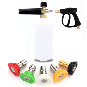 Bottle Snow Foam Lance with 1/4" Quick Connector Foam Blaster Pressure Car Washer Gun Adjustable Foam Cannon 1 Liter Car Wash