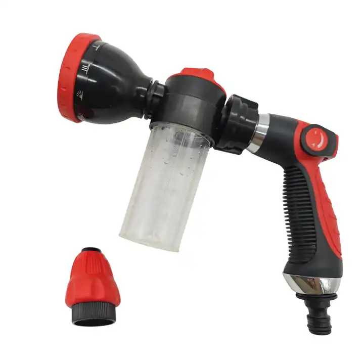 10 patterns High Pressure Garden Hose Nozzle Water Spray Car Foam Wash Gun