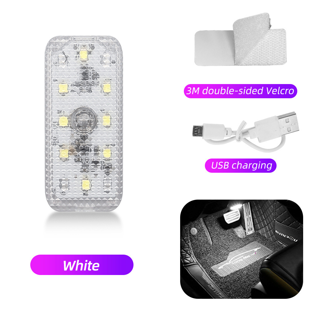 1pcs Magnetic Car LED Lights Wireless Interior Light USB Roof Ceiling Reading Lamps for Door Foot Trunk Storage Box 5V