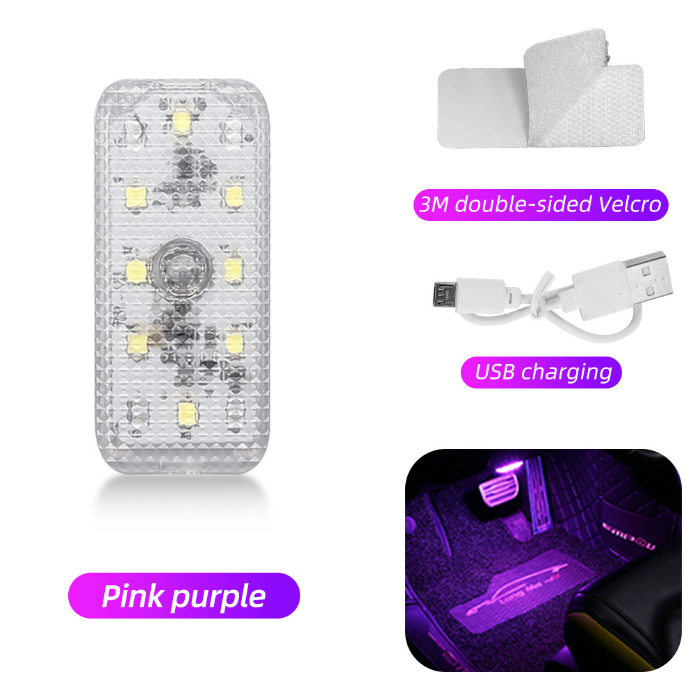 1pcs Magnetic Car LED Lights Wireless Interior Light USB Roof Ceiling Reading Lamps for Door Foot Trunk Storage Box 5V