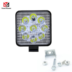 Car Work LED Light 3 Inch 27W Square 9 LED Driving Light Working Lamps for Car Truck Tractor Motorcycle Fog Lens